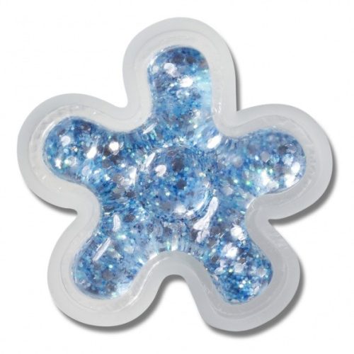 Crocs Kék csillámos virág Jibbitz