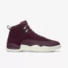 Air Jordan 12 Retro Shoe BORDEAUX/SAIL-METALLIC SILVER