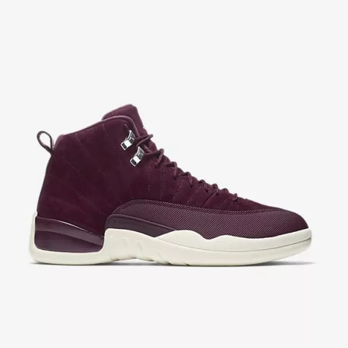 Air Jordan 12 Retro Shoe BORDEAUX/SAIL-METALLIC SILVER