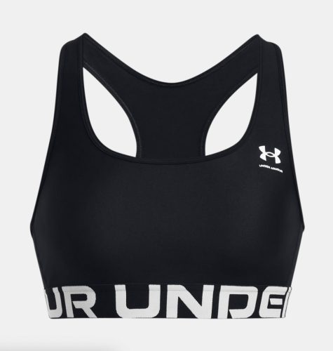 Under Armour HG Authentics Mid Branded Sport Bra Black / White XL