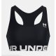 Under Armour HG Authentics Mid Branded Sport Bra Black / White XL
