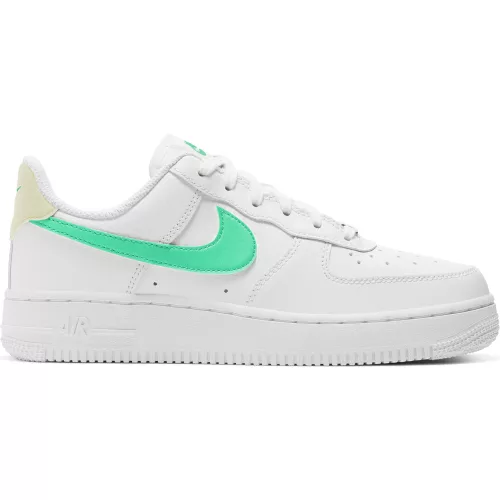 NIKE AIR FORCE 1'07 WMNS WHITE/GREEN GLOW-LIGHT BONE-WHITE