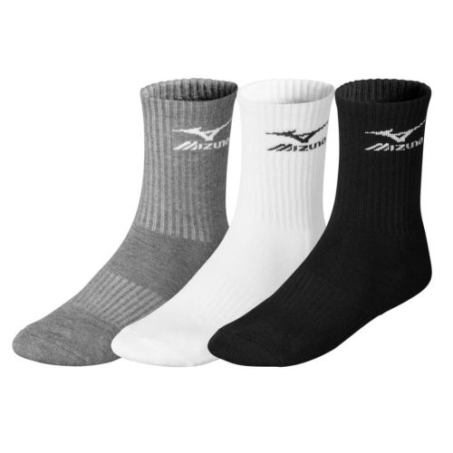 MIZUNO TRAINING 3P SOCKS WHITE/BLACK/MELANGE