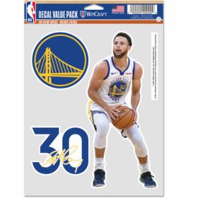   WinCraft - NBA Multi Use 3 Fan Pack Decal Stephen Curry Golden State Warriors MC
