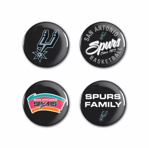 WinCraft NBA San Antonio Spurs Button 4 Pack Multicolor