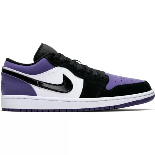 AIR JORDAN 1 LOW WHITE/BLACK-COURT PURPLE