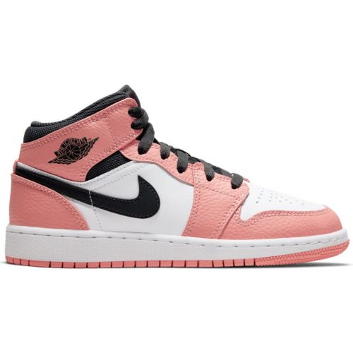 AIR JORDAN 1 MID (GS) PINK QUARTZ/DK SMOKE GREY-WHITE