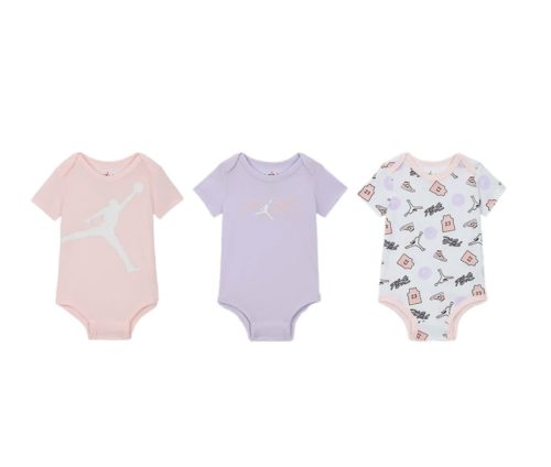 Jordan Bodysuit S/S 3-Pack Jumpman Flight Pink Wash