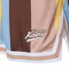 Karl Kani Varsity Striped Mesh Shorts  BLUE/LIGHT YELLOW/BROWN