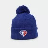 NEW ERA NBA '21 PHILADELPHIA 76ERS TIP OFF POM KNIT BEANIE ROYAL BLUE