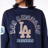 New Era MLB Los Angeles Dodgers World Series Oversized Fleece Top Navy