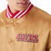 New Era NFL San Francisco 49Ers Satin Bomber Jacket Bronze / Scarlet XXL