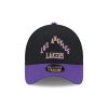 New Era Los Angeles Lakers NBA City Edition Yellow 9Forty A-Frame Trucker Adjustable Cap Black ONE