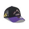 New Era Los Angeles Lakers NBA City Edition Yellow 9Forty A-Frame Trucker Adjustable Cap Black ONE