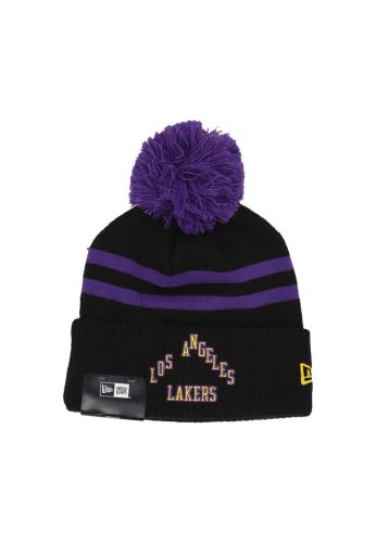New Era Pom Pom Hat NBA Ce Knit Los Angeles Lakers Original Team Colors Black ONE