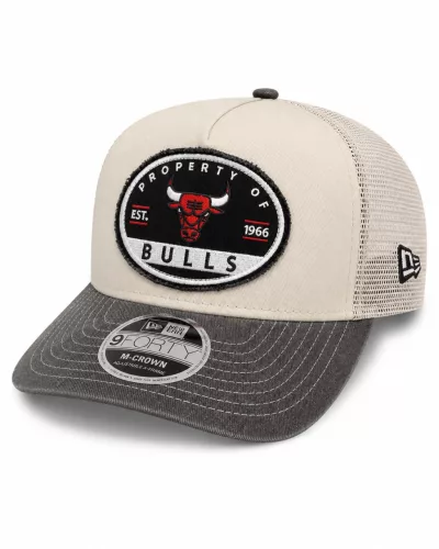 New Era Chicago Bulls 9FORTY A-Frame Frayed Trucker Cap White