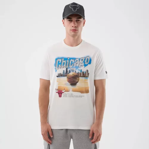 New Era NBA Chicago Bulls Beach Graphic T-Shirt White