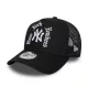 New Era 9FORTY Wordmark Trucker New York Yankees Cap Black ONE