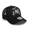 New Era 9FORTY Wordmark Trucker New York Yankees Cap Black ONE