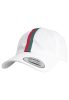 FLEXFIT STRIPE DAD HAT WHITE/FIRE RED/GREEN