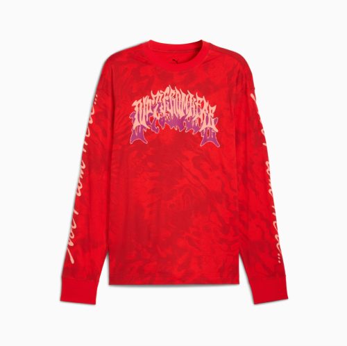 Puma LaMelo Supernova Long Sleeve Printed Tee Red-AOP L