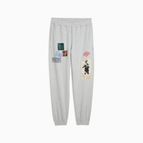 Puma Hooptopia Graphic Sweatpants Light Gray Heath XL
