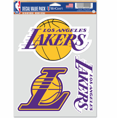 WinCraft - NBA Multi Use 3 Fan Pack Decal Los Angeles Lakers MC ONE