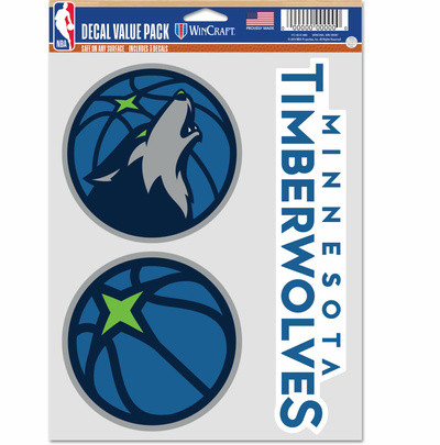 WinCraft - NBA Multi Use 3 Fan Pack Decal Minnesota Timber MC