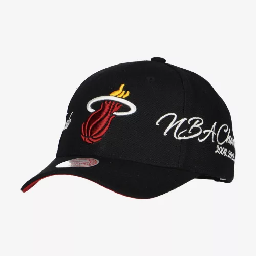 MITCHELL & NESS MIAMI HEAT CHAMP WRAP PRO SNAPBACK Black