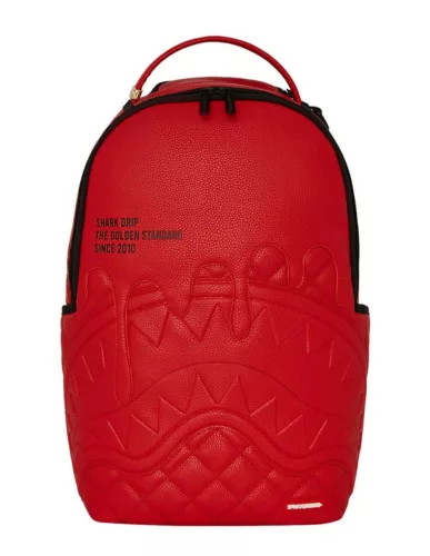 Sprayground Shark Central Red Shark Drip Dlxsv Backpack Red