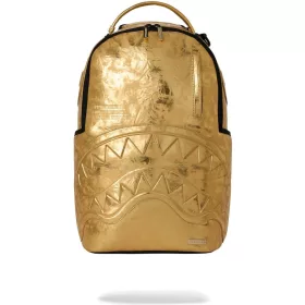 Sprayground Gold Weathered Backpack Gold