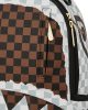 Sprayground Cream And Brown Tear Check Backpack Brown ONE