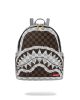 Sprayground Cream And Brown Tear Check Savage Backpack Brown