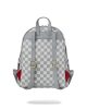 Sprayground Cream And Brown Tear Check Savage Backpack Brown