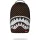Sprayground Brown And Cream Drip Check Shark Backpack Brown