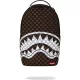 Sprayground Brown And Cream Drip Check Shark Backpack Brown