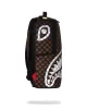 Sprayground Brown And Cream Drip Check Shark Backpack Brown