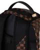 Sprayground Brown And Cream Drip Check Shark Backpack Brown