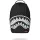 Sprayground Black And White Drip Check Shark Backpack Black