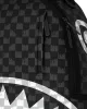 Sprayground Black And White Drip Check Shark Backpack Black