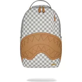 Sprayground Embossed Cream Check Backpack Grey
