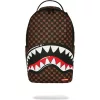 Sprayground Sharks In Paris Wtf Bubble Brown Check Backpack Brown