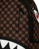 Sprayground Sharks In Paris Wtf Bubble Brown Check Backpack Brown