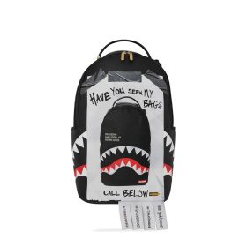   Sprayground Missing Bag Flyer On Bag With Real Cut Strips Backpack Black/White