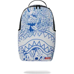 Sprayground Blue Ink Doodle Backpack Blue