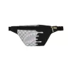 Sprayground Cream Check Unfinished Shark Savvy Crossbody Black/White