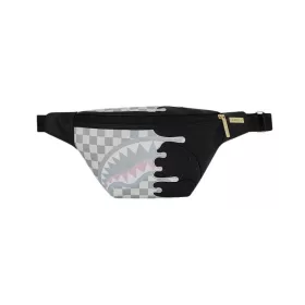  Sprayground Cream Check Unfinished Shark Savvy Crossbody Black/White