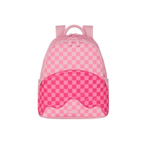 Sprayground Pink Sharks In Paris Patch Savage Backpack Pink