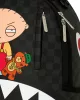 Sprayground Family Guy Stewie Holding Bear Keychain Backpack Black