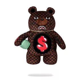   Sprayground Sharks In Paris Wtf Bubble Brown Check Moneybear Backpack Brown